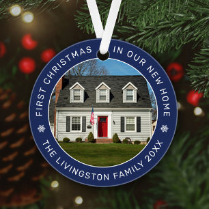 Erste Weihnachten in unserem neuen Zuhause Navy Cu Ornament