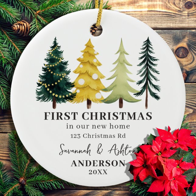 Erste Weihnachten in unserem neuen Zuhause Neue Zu Keramik Ornament (Von Creator hochgeladen)