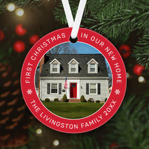 Erste Weihnachten in unserem neuen Zuhause Red Cus Ornament