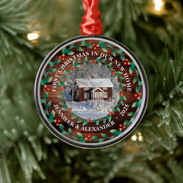 Erste Weihnachten in unserem neuen Zuhause-Stallho Ornament Aus Metall (Baum)