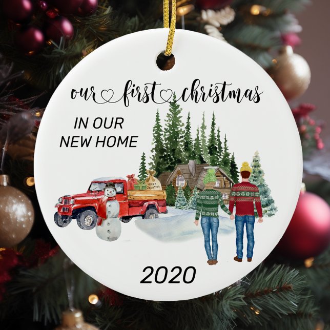 Erste Weihnachten in unserem neuen Zuhause Waterco Keramik Ornament (Von Creator hochgeladen)