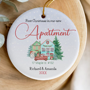 Erste Weihnachten in unserer neuen Wohnung Minze a Keramik Ornament
