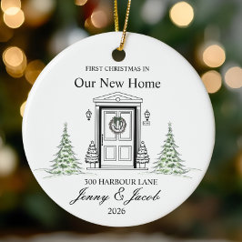 Erste Weihnachten in unserer neuen Zuhause 2026 Pe Keramik Ornament