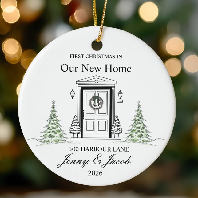 Erste Weihnachten in unserer neuen Zuhause 2026 Pe Keramik Ornament (Von Creator hochgeladen)