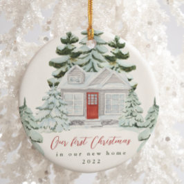 Erste Weihnachten in unserer neuen Zuhause-Adresse Keramik Ornament