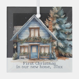 Erste Weihnachten in unserer neuen Zuhause persona Ornament Aus Glas