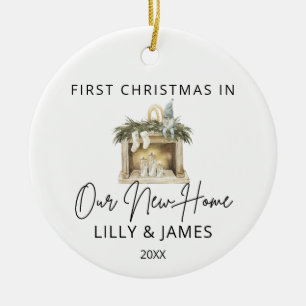 Erste Weihnachten in unserer New Zuhause Owner Fam Keramik Ornament