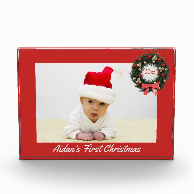Erste Weihnachten mit dem Jahr Fotoblock (Vorderseite)