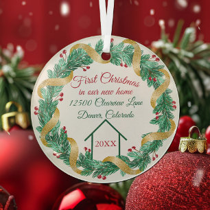 Erste Weihnachten Neue Zuhause Elegantes Personali Ornament Aus Glas
