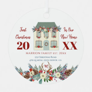 Erste Weihnachten neue Zuhause-Familie rustikal ni Ornament Aus Metall