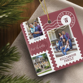 Erste Weihnachten Neue Zuhause Fun Postage Briefma Keramikornament