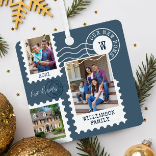 Erste Weihnachten Neue Zuhause Fun Postage Briefma Ornament Aus Metall