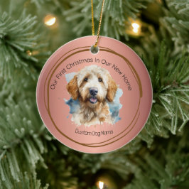 Erste Weihnachten Neue Zuhause Zitat Rose goldendo Keramik Ornament