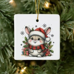 Erste Weihnachten Niedlich Whimsical Bunny individ Keramikornament