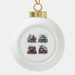 Erste Weihnachten Schöne Weihnachtsbauten Keramik Kugel-Ornament
