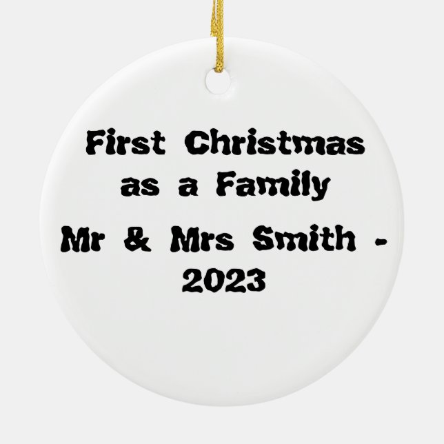 Erste Weihnachten Schöne Weihnachtsbauten Keramik Ornament (Hinten)