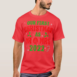 Erste Weihnachten und Frau 2022 Couple Newlywed T-Shirt