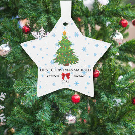 Erste Weihnachten Verheiratet 2024 Custom Couple A Ornament