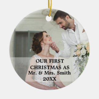 Erste Weihnachten Verheiratet als Herr & Mrs. FOTO Keramik Ornament