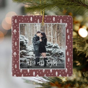 Erste Weihnachten Verheiratet als Herr & Mrs. Foto Keramikornament