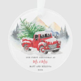 Erste Weihnachten Verheiratet als Herr & Mrs. Red  Ornament