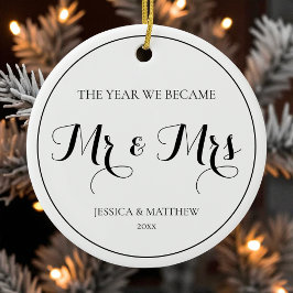Erste Weihnachten Verheiratet Elegant Simple Mr. u Keramik Ornament