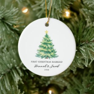 Erste Weihnachten Verheiratet Keramik Ornament