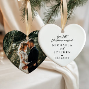Erste Weihnachten Verheiratet Modernes Minimalisti Keramik Ornament