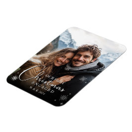 Erste Weihnachten Verlobt Happy Couple Foto Magnet