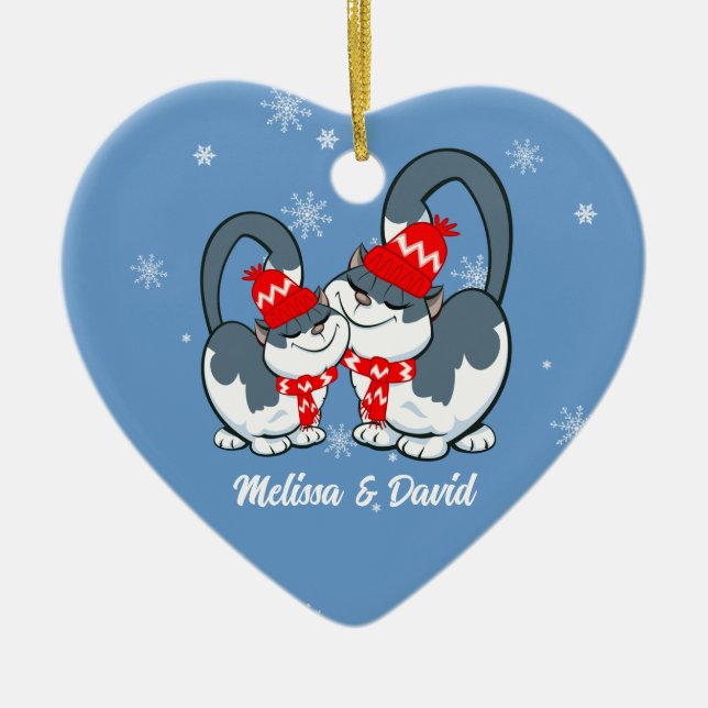 Erste Weihnachten zusammen. Custom Christmas Keramikornament (Vorne)