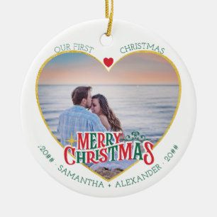 Erste Weihnachten zusammen Rustikales Bauernhaus F Keramik Ornament