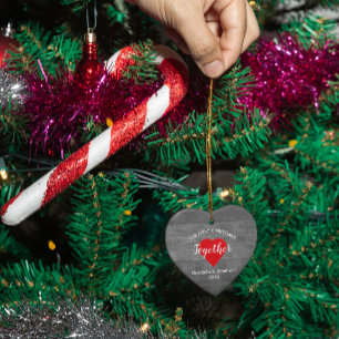 Erste Weihnachten zusammen Rustikales Holz Keramik Ornament