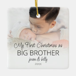 Erste Weihnachts Big Brother Foto Overlay-Namen Keramikornament