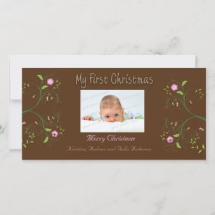 Erste Weihnachts-Fotokarte Feiertagskarte