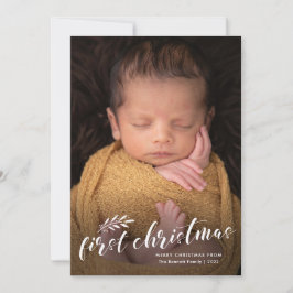 Erste Weihnachts-Handschrift Baby-Foto Feiertagskarte