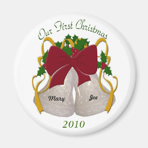 Erste Weihnachts-Hochzeitsglocken Magnet