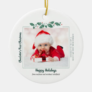 Erste Weihnachtsbaby-Collage Holiday Familie Keramik Ornament