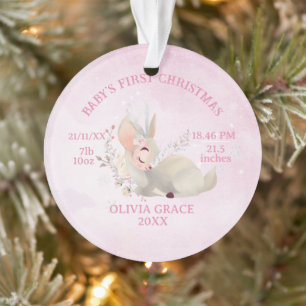 Erste Weihnachtsbabydetails Hirsche Metalldekorati Ornament