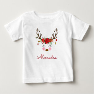 Erste Weihnachtsbaum-Monogramm Baby T-shirt