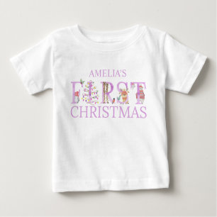 Erste Weihnachtsbriefe Süße Tier Briefe Mädchennam Baby T-shirt