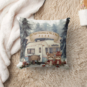 Erste Weihnachtscouple RV Camping neu Kissen