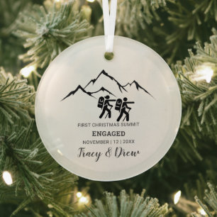 Erste WeihnachtsEngage Outdoorsy Bergwandern Ornament Aus Glas
