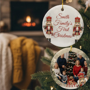 Erste Weihnachtsfamilie Foto Nutcracker Ornament