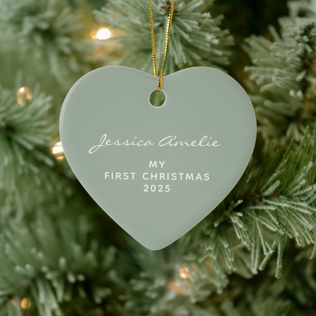 Erste Weihnachtsfeier 2022 Personalisiert Keramik Ornament (Baum)