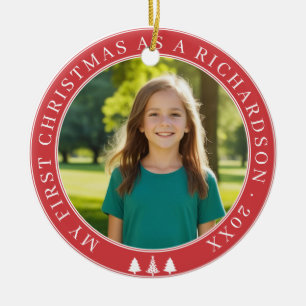 Erste Weihnachtsfeier-Adoption Keramik Ornament