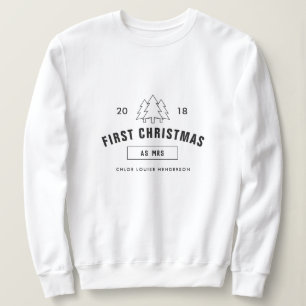 Erste Weihnachtsfeier als Personalisierter Nachnam Sweatshirt