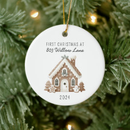 Erste Weihnachtsfeier bei New Zuhause Gingerbread  Keramik Ornament