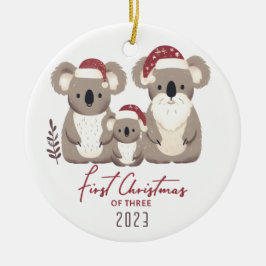 Erste Weihnachtsfeier der Familie Koala Keramik Ornament