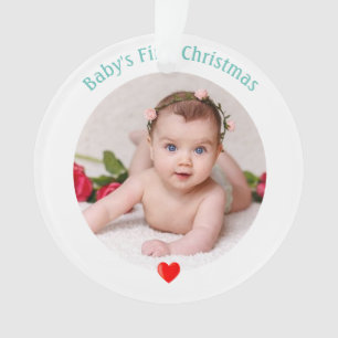 Erste Weihnachtsfeier des Babys mit maßgeschneider Ornament