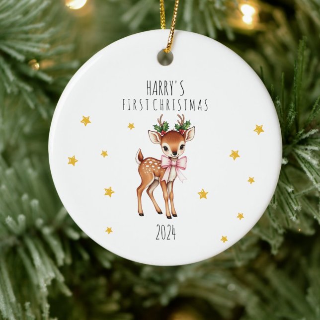 Erste Weihnachtsfeier des personalisierten Kindes Keramik Ornament (Von Creator hochgeladen)